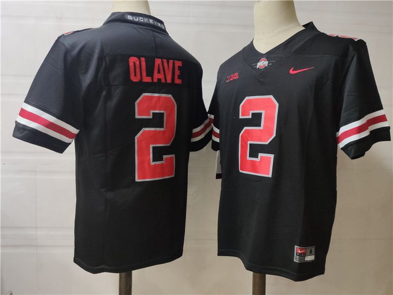 Men Ohio State Buckeyes #2 Olave Black Nike 2025 NCAA Jersey